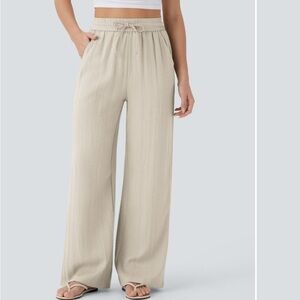 Elegant Beige Wide-Leg Pants